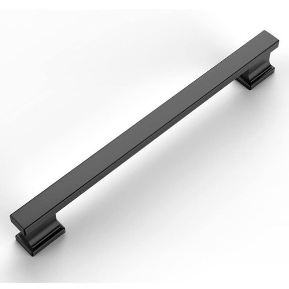 Amerdeco 6 Pack Matte Black Cabinet Pulls 7 Inch Hole Centers Cabinet Handles - Picture 1 of 7